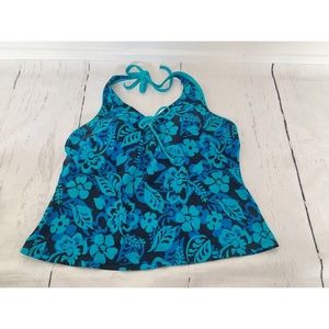 Gabar Multi Color Blue Takini Bathing Suit Top Size 16